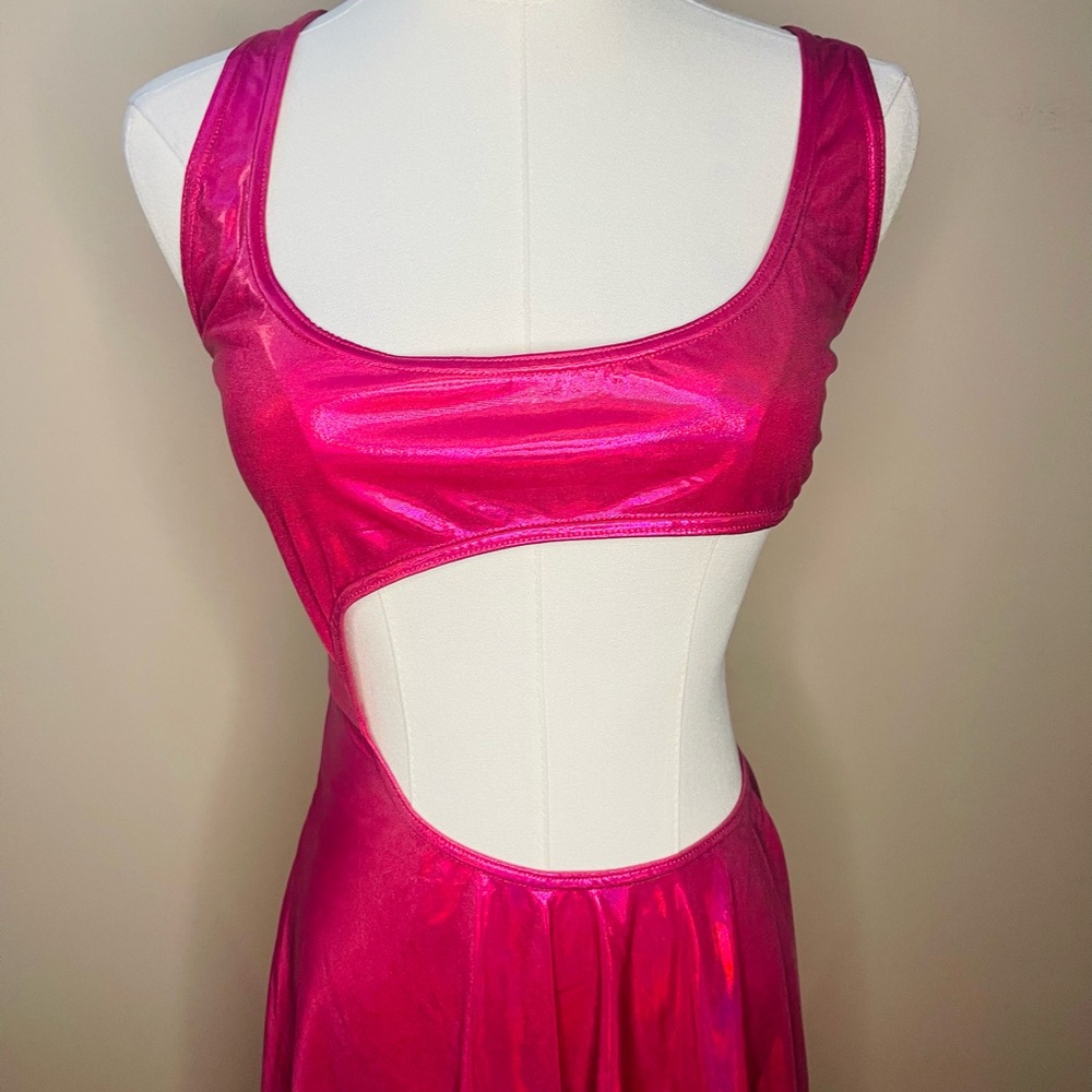 DOLLS KILL - CLUB EXX DAZZLER dress NWT hot metallic pink - Picture 8 of 15